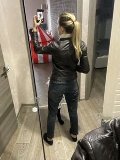 Кожаная куртка авиатор Massimo Dutti