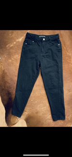 Джинсы zara чёрные mom fit 34.р