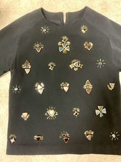 Крутой топ свитшот с камнями черный