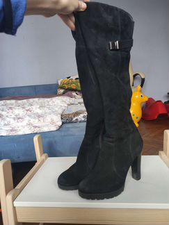 Сапоги зимние замшевые