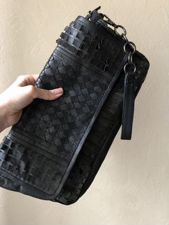 Клатч кожаный ASOS Black