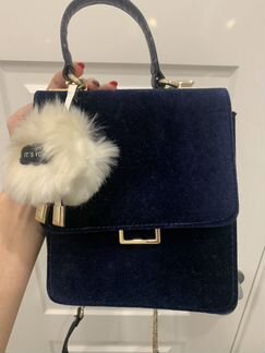 Сумка синяя бархатная