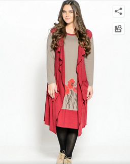 Костюм: платье + жилет 60 размер