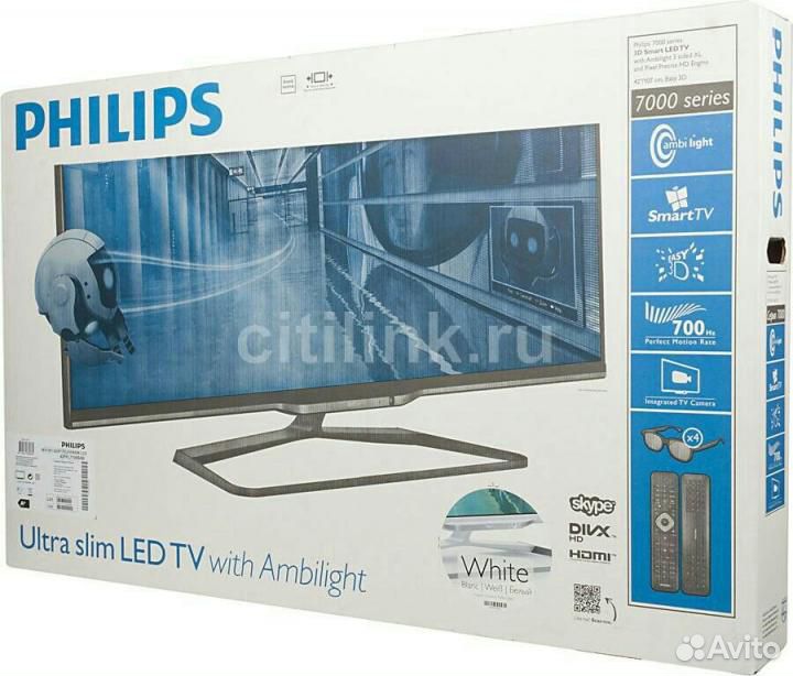 Телевизор philips 3D 700 гц смарт 106 см 89829916130 купить 3