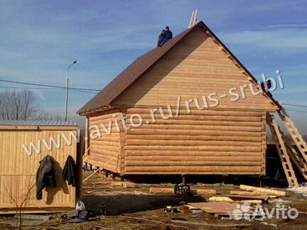 Сруб 5x6 + 2 м. Двускатная крыша с мансардой