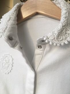 Маленькая Леди трикотажная блузка с кружевом