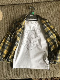 Новый Комплект Рубашка+лонгслив белый Mothercare