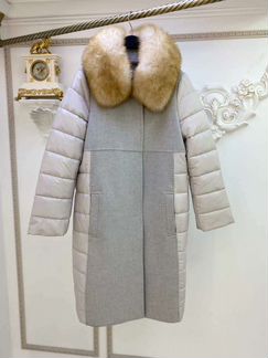 Комбинированный пуховик (77019)