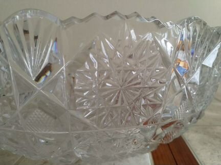 Хрустальный салатник Crystal Bohemia (Чехословакия