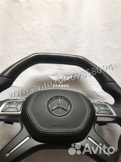 Руль карбон для AMG Mercedes Benz с подушкой