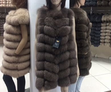 Шуба жилетка из песца