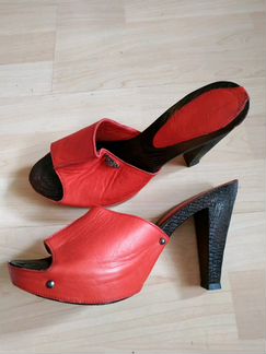 Сабо из натуральной кожи