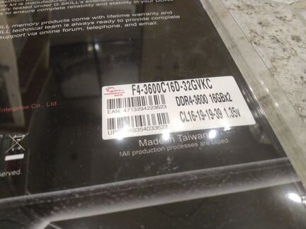 Оперативная память GSkill 32 гб (2х16) DDR4 3600