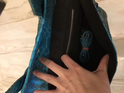 Сумка из натуральной кожи питона.Новая