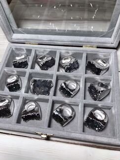 Кольцо с друзой кварца