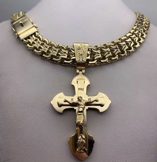 Золотая цепь Фараон, золотой крест