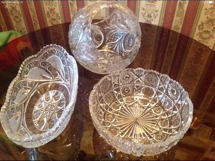 Хрустальные салатники 9 шт 60-80г