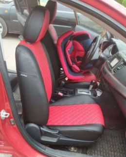 Чехлы для сидений Мазда 6 с2006-2012 чёрно красные