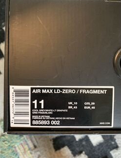 Fragment design x Nike Air Max LD Zero (11 US)