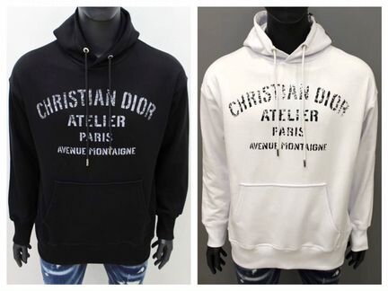 Худи Dior Atelier 2020 черн/бел все размеры