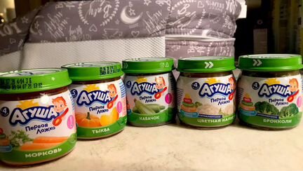 Детское овощное пюре Агуша 57 банок в ассортименте