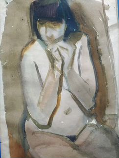 Картина акварель старая