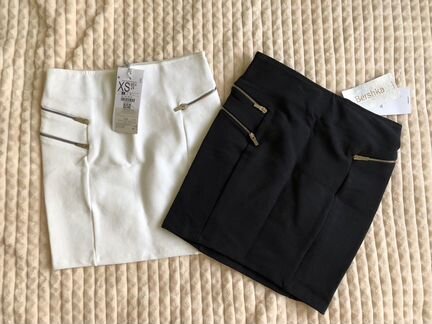 Юбка zara xs белая и черная