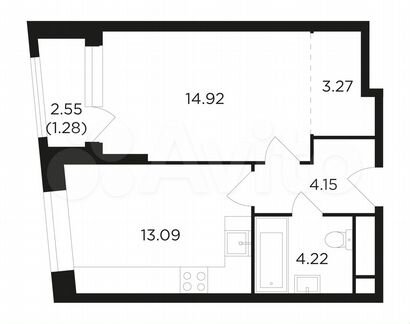 1-к квартира, 40.9 м², 24/27 эт.
