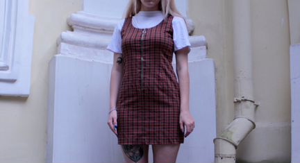 Клетчатый сарафан винтаж