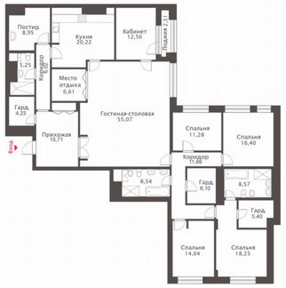 5-к квартира, 245 м², 5/7 эт.