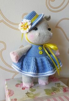 Игрушка ручной работы Бегемотик