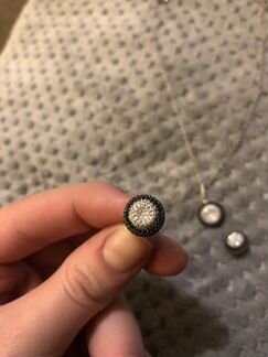 Подвеска и пусеты серебро