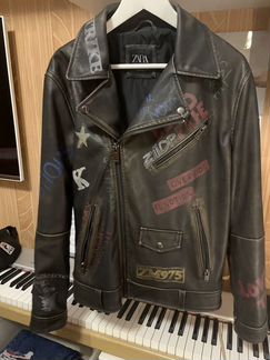 Мужская кожаная куртка zara