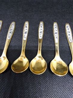 Серебро. Шесть кофейных ложек. Северная чернь