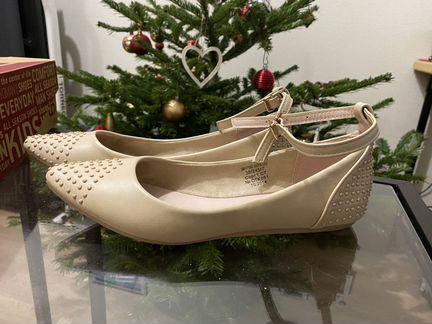 Туфли (балетки) бежевые, размер 36