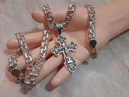 Серебряная цепь «Бисмарк» 112.23гр. 64.5см