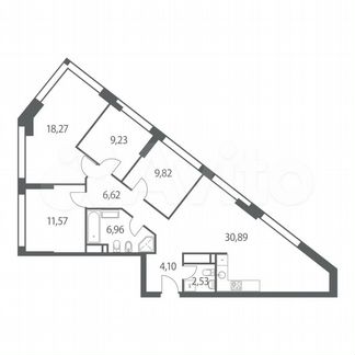 4-к квартира, 100 м², 36/51 эт.
