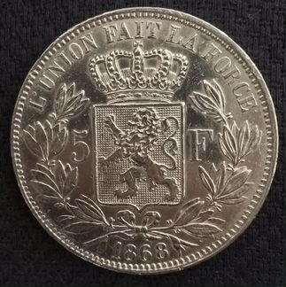 5 франков 1868 Бельгия