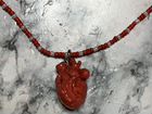 Ожерелье из бисера с сердцем