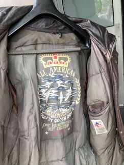 Пуховик кожаный б/у