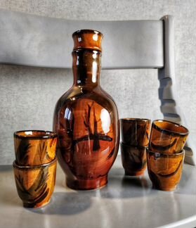 Графин и 6 стопок, керамика