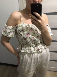 Хлопковый топик Topshop