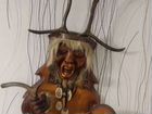 Коллекционная маска шамана с рогами оленя с медным